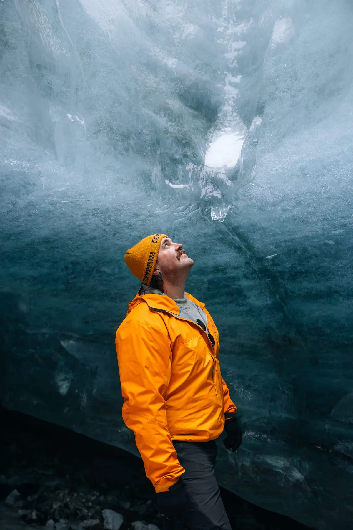 Glacier ice inside Langjökull